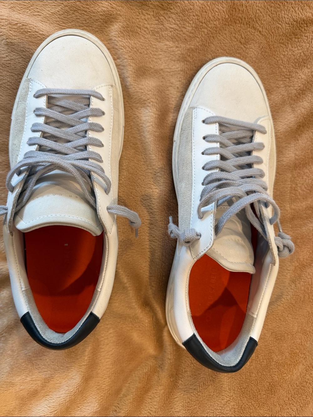 Oliver Cabell Men's Casual White & Gray Low-Top Sneakers with arch supports